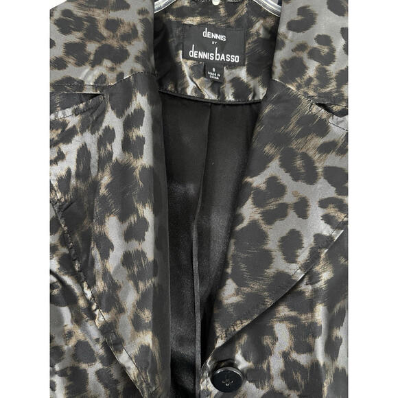 Dennis Basso Jacket Small Animal Print Long Raincoat Womens - Picture 3 of 6